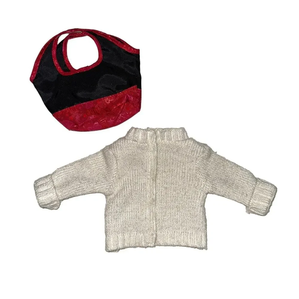 American Girl Doll Cable Knit Sweater And Tote Set